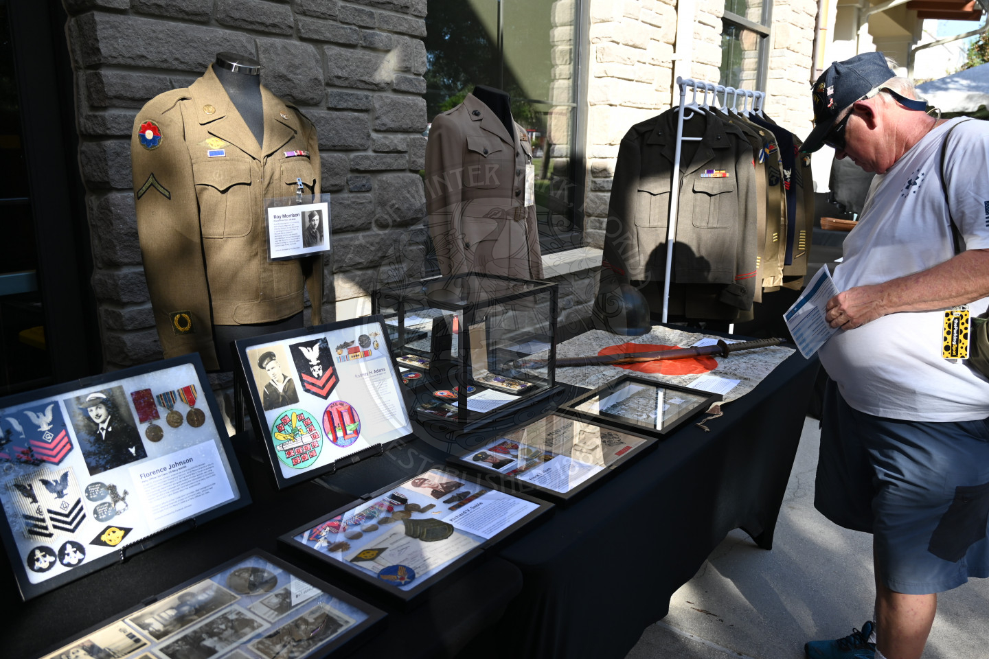Veterans display on table.