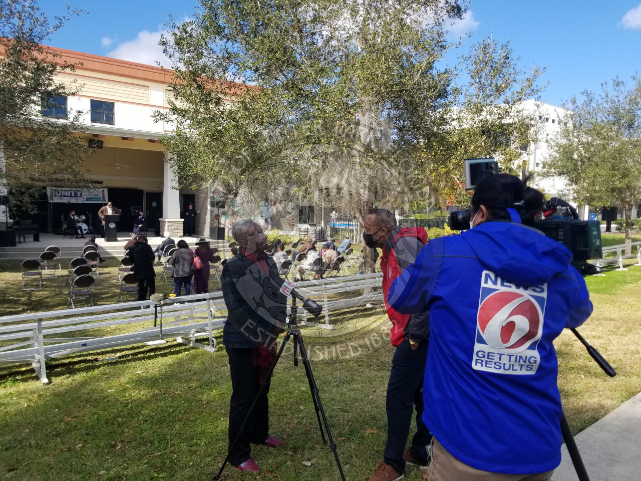 Local 6 news crew interviewing