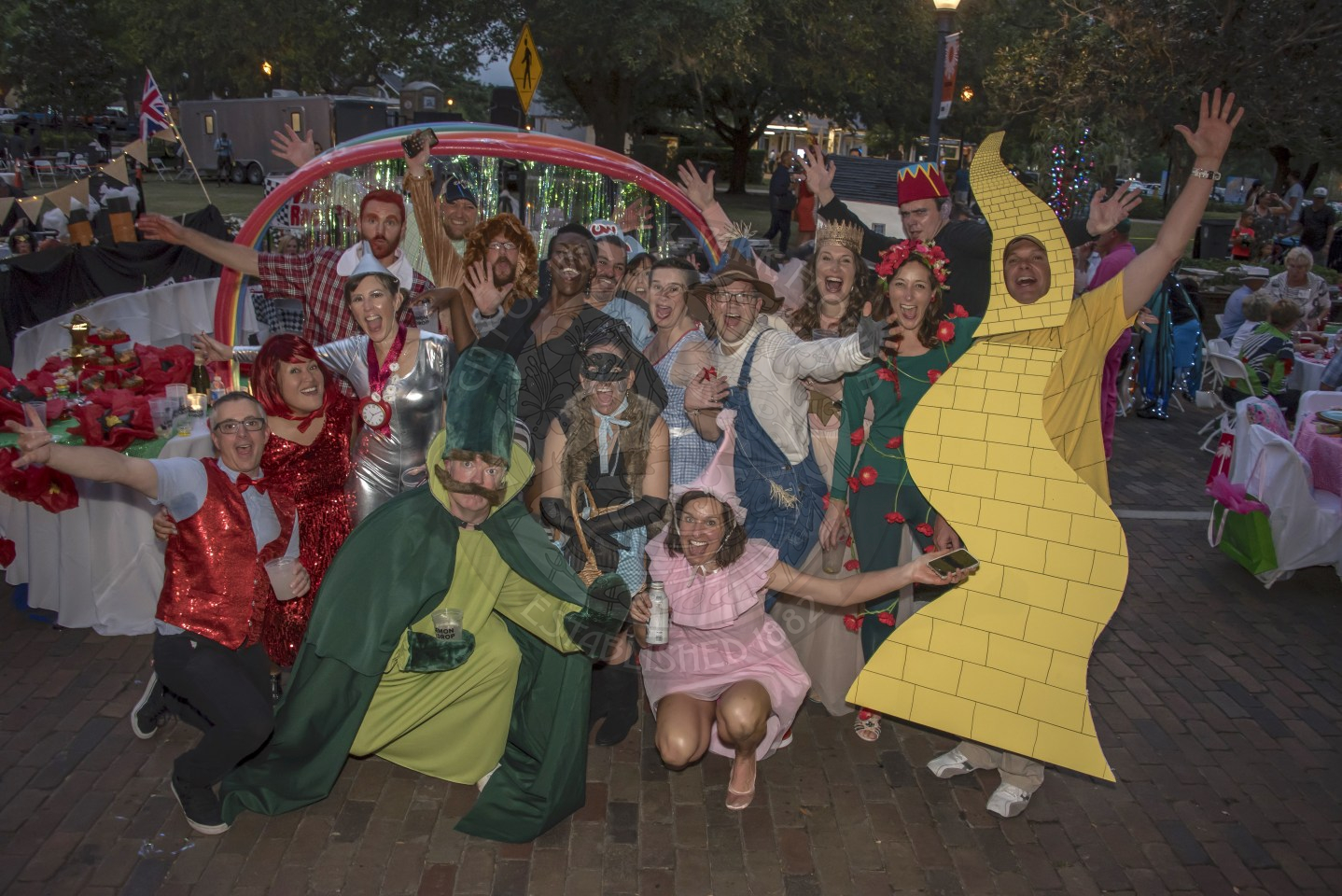 Group of people dressed in Wizard of Oz themed clothing.