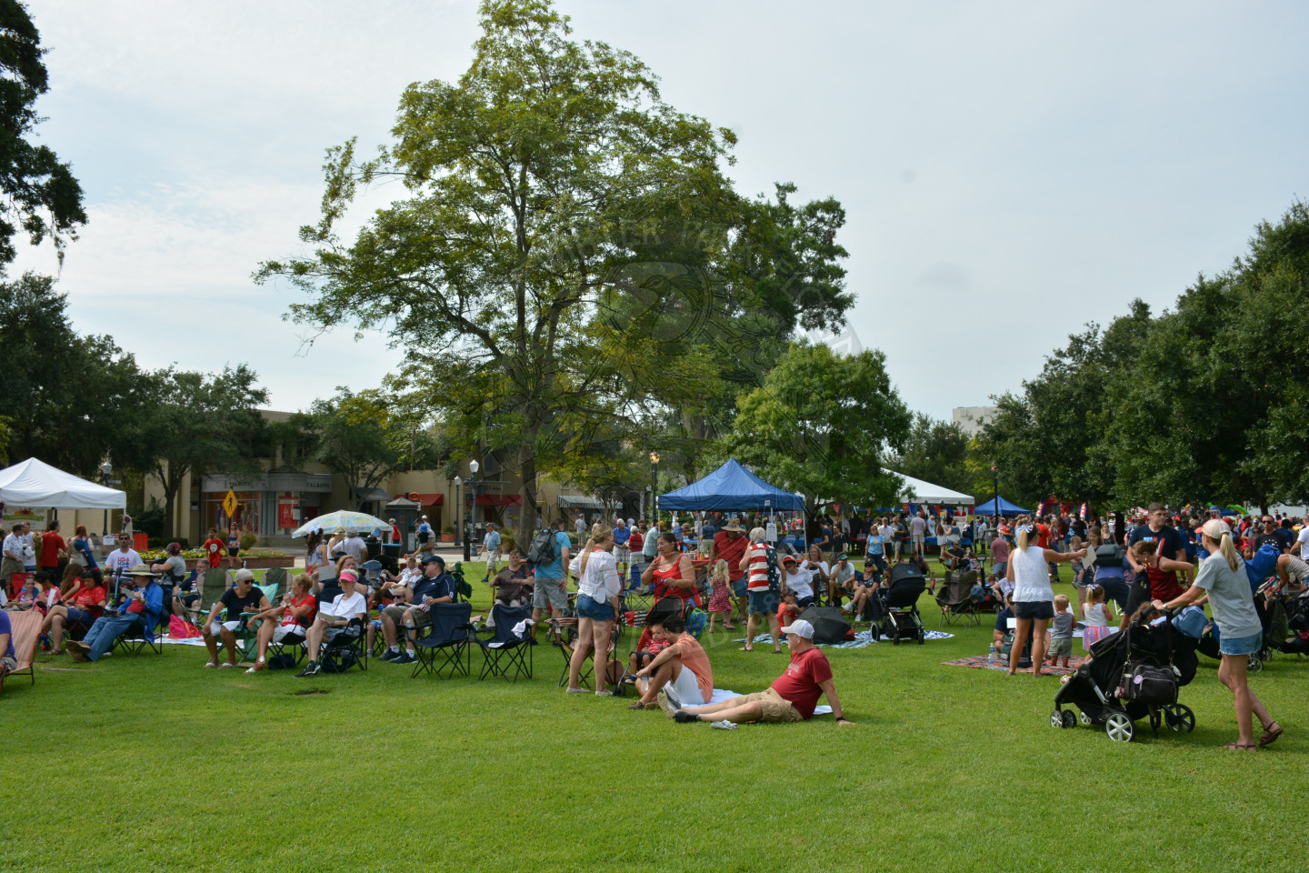 group of people in Central Park for fourth of July celebration