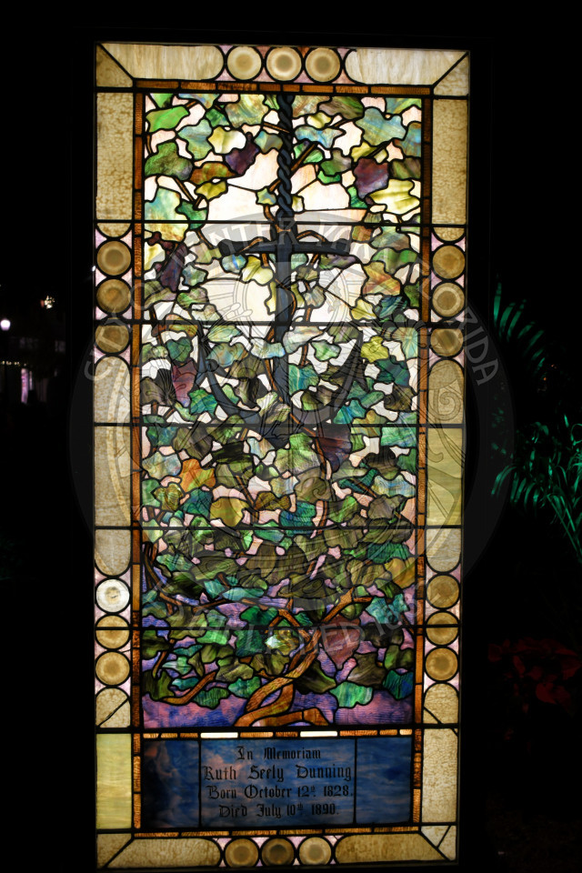 Tiffany stained glass window at Chrsitmas in the Park