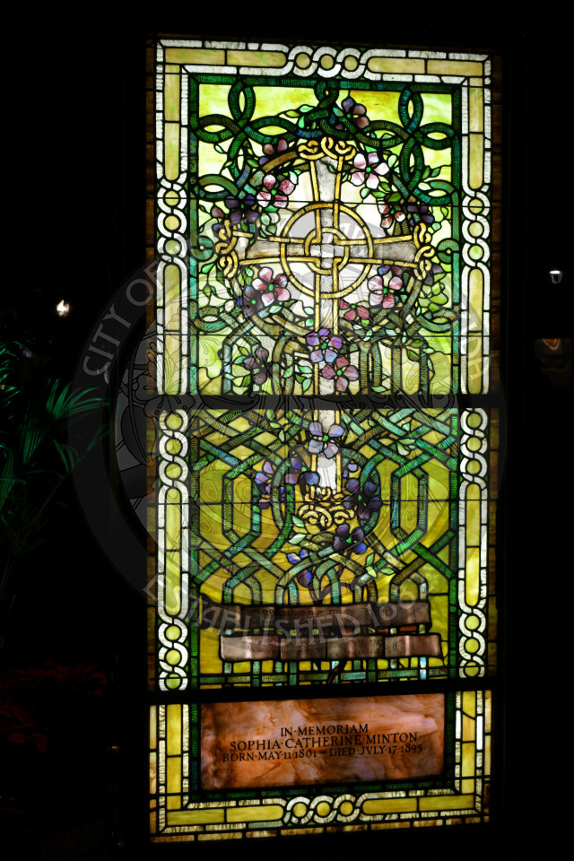 Tiffany stained glass window at Chrismtas in the Park