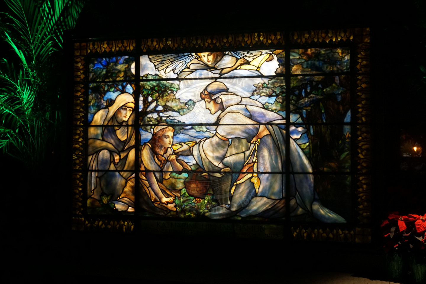 Tiffany stained glass window at Christmas in the Park