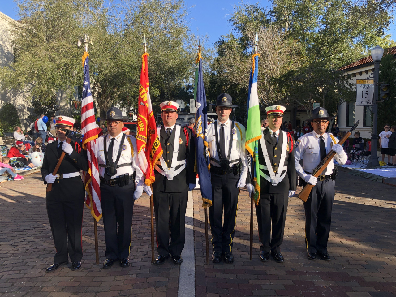 Honor Guard made up of Winter Park Police and Fire-Rescue