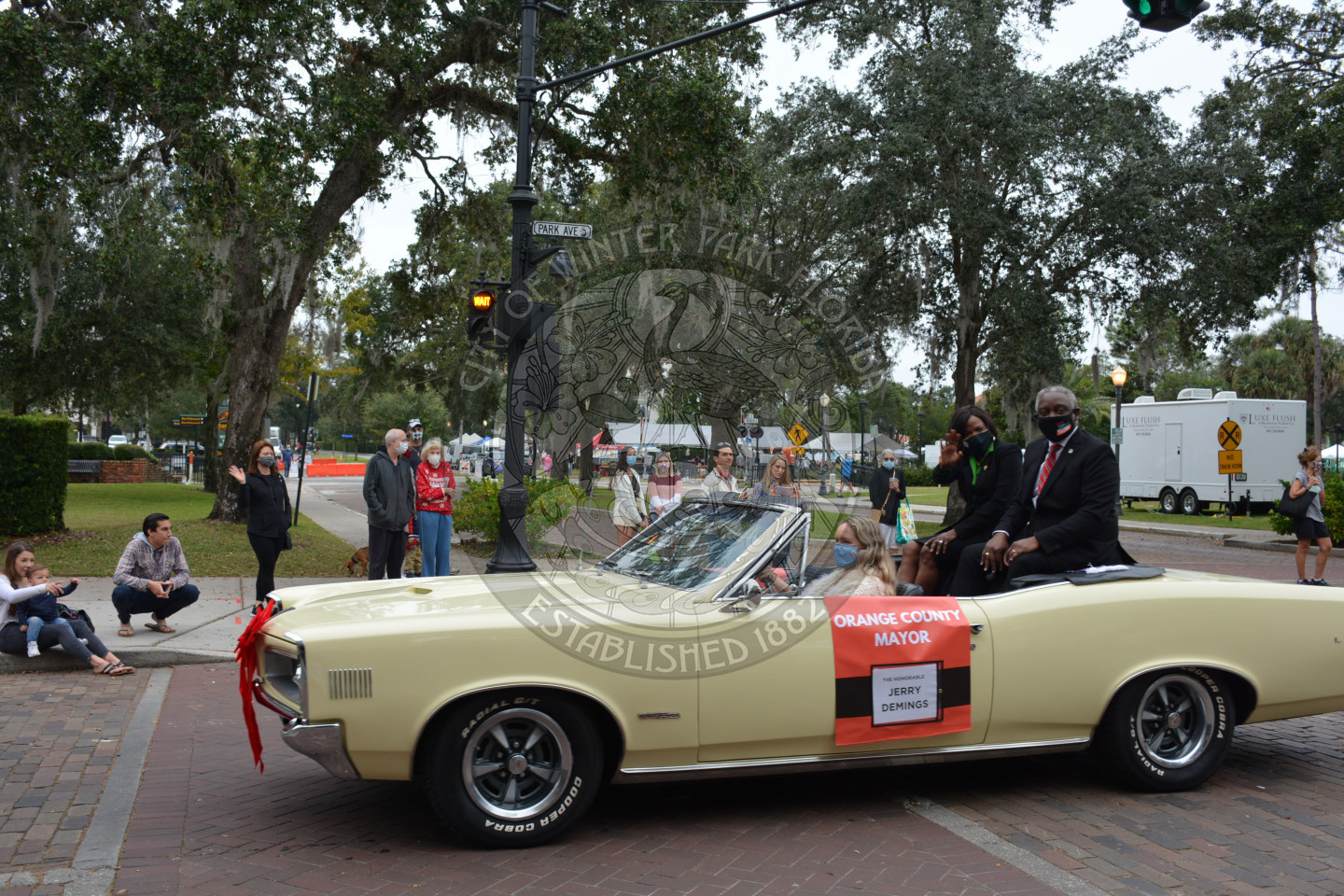 Orange County Mayor Jerry Demings and wife in the parade