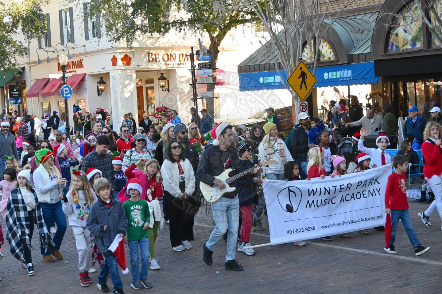 Winter Park Music Academy walking down the avenue.