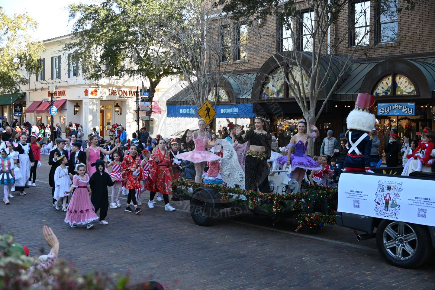 kids dressed up in costumes for theatre display.