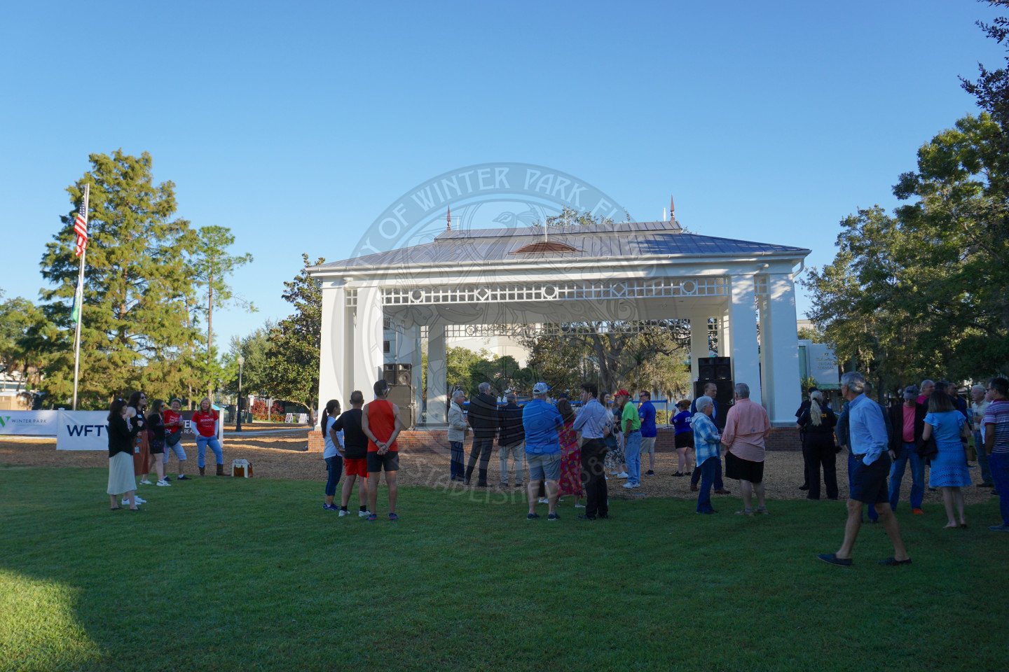 people standing in front of the central park main stage