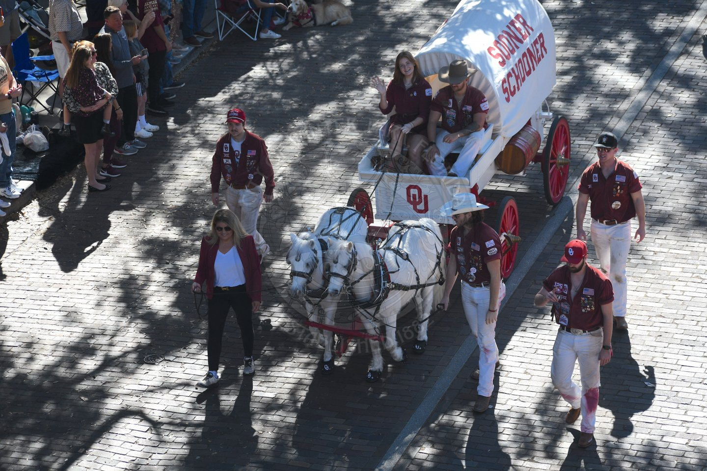 OU horses and wagon marching down Park Avenue