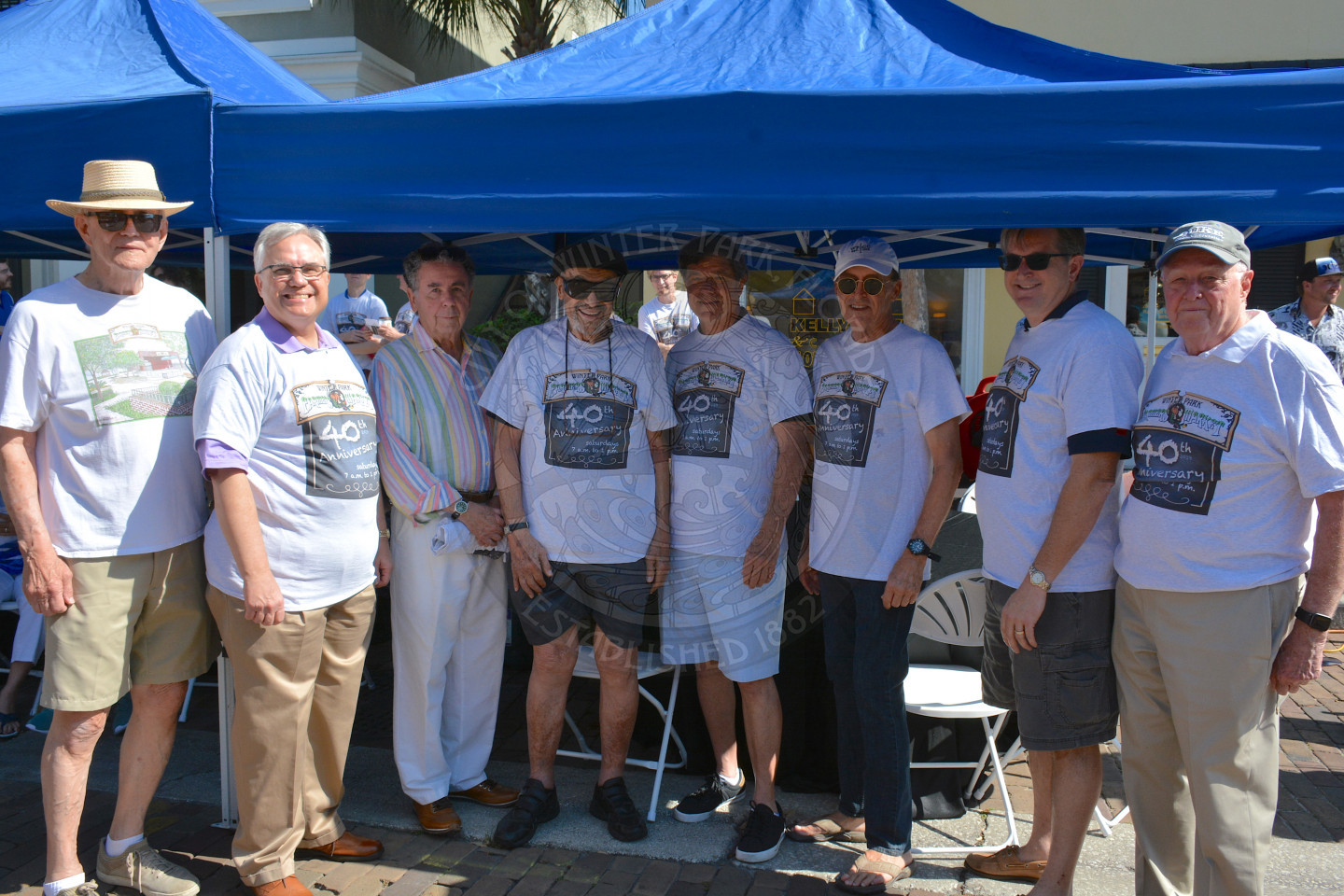 Photo of eight gentlemen including past mayors and current vice mayor