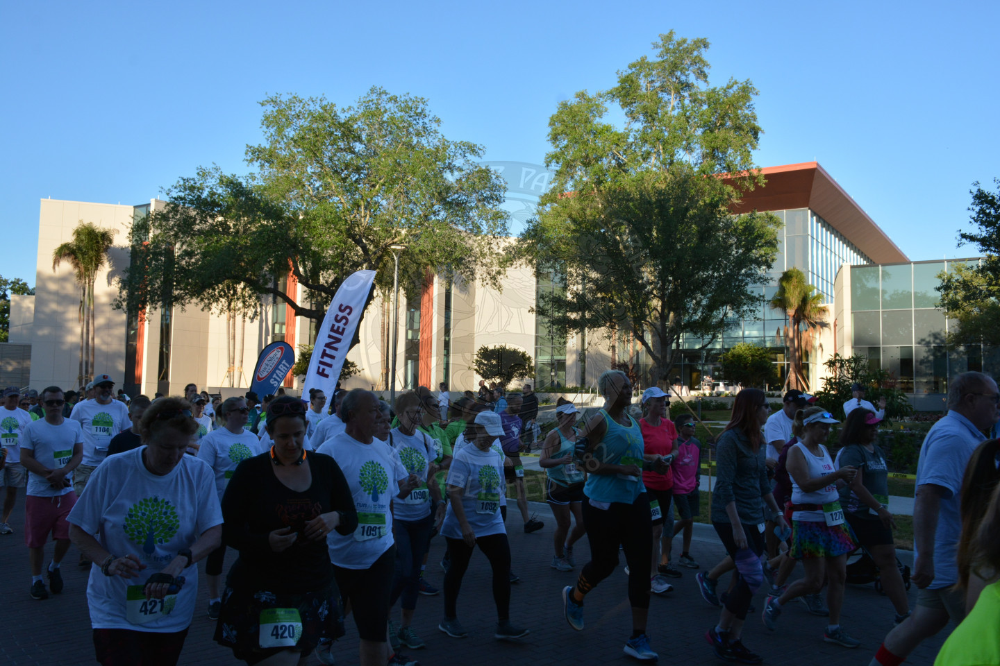 Runners walking and running