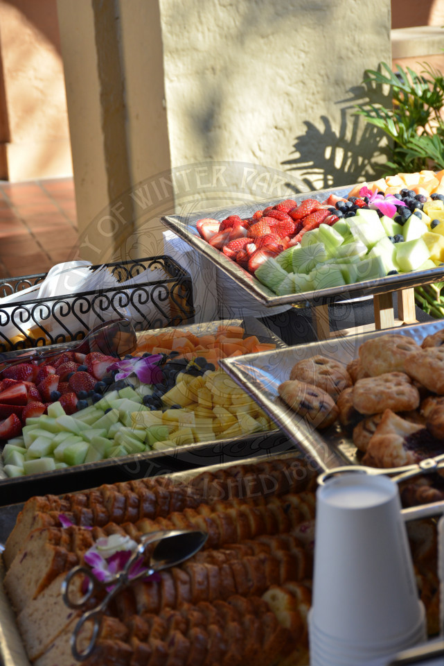 Beautiful display of fruit and pastries