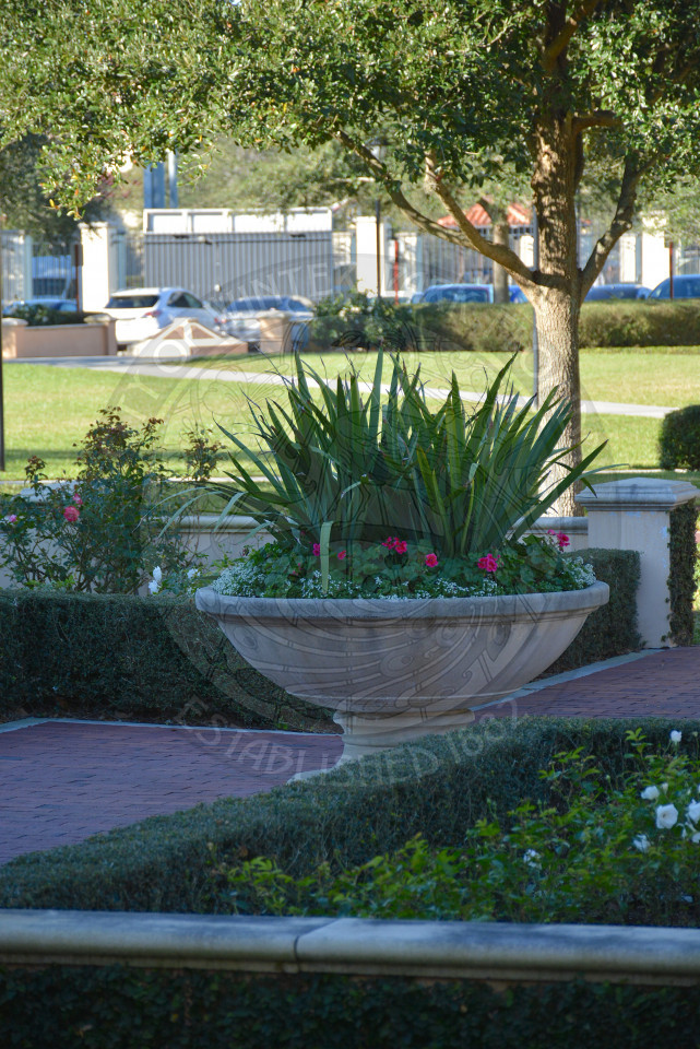 Lovely potted plants surrounding Knowles Chapel