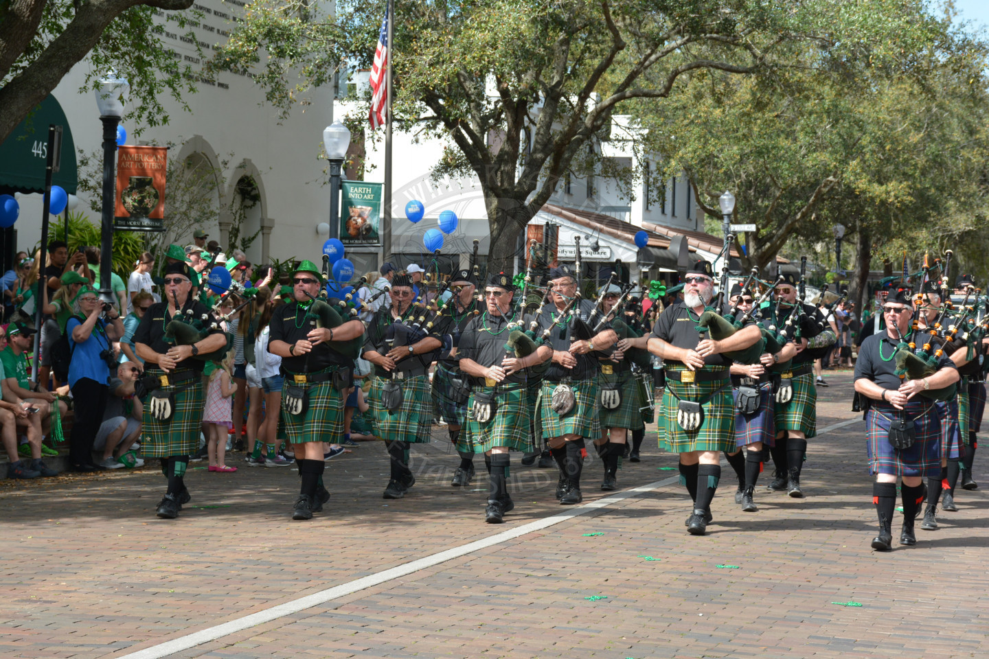 Bag pipers headed down the parade route