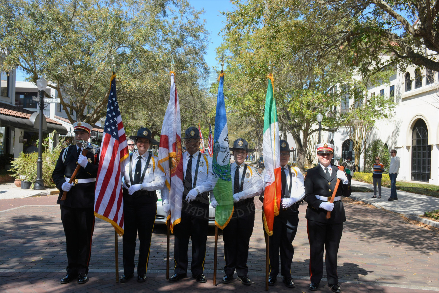 City of Winter Park Police and Fire-Rescue standing in Honor GuardCWP_6876