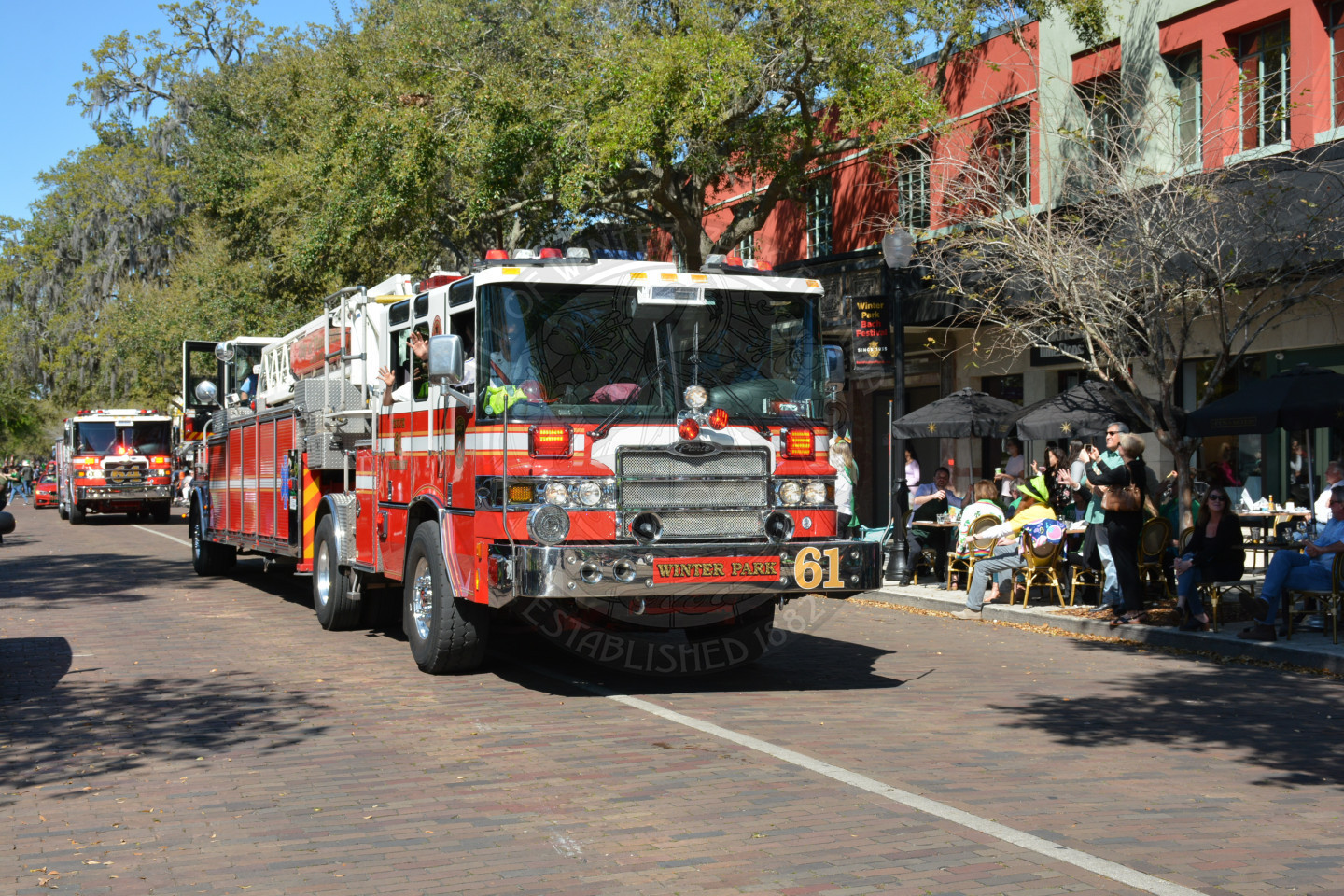 Winter Park Fire-Rescue engine 61 in the parade