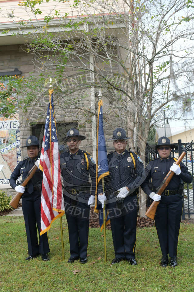 Police officers honor guard