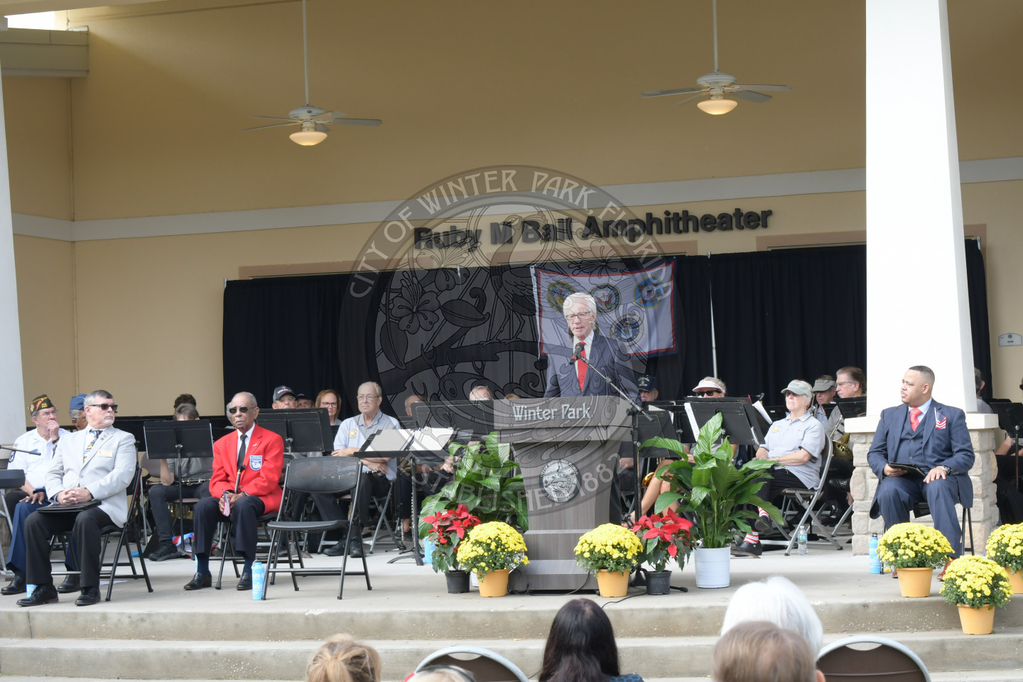Mayor Anderson on stage for the 11th annual Veterans Day Celebration