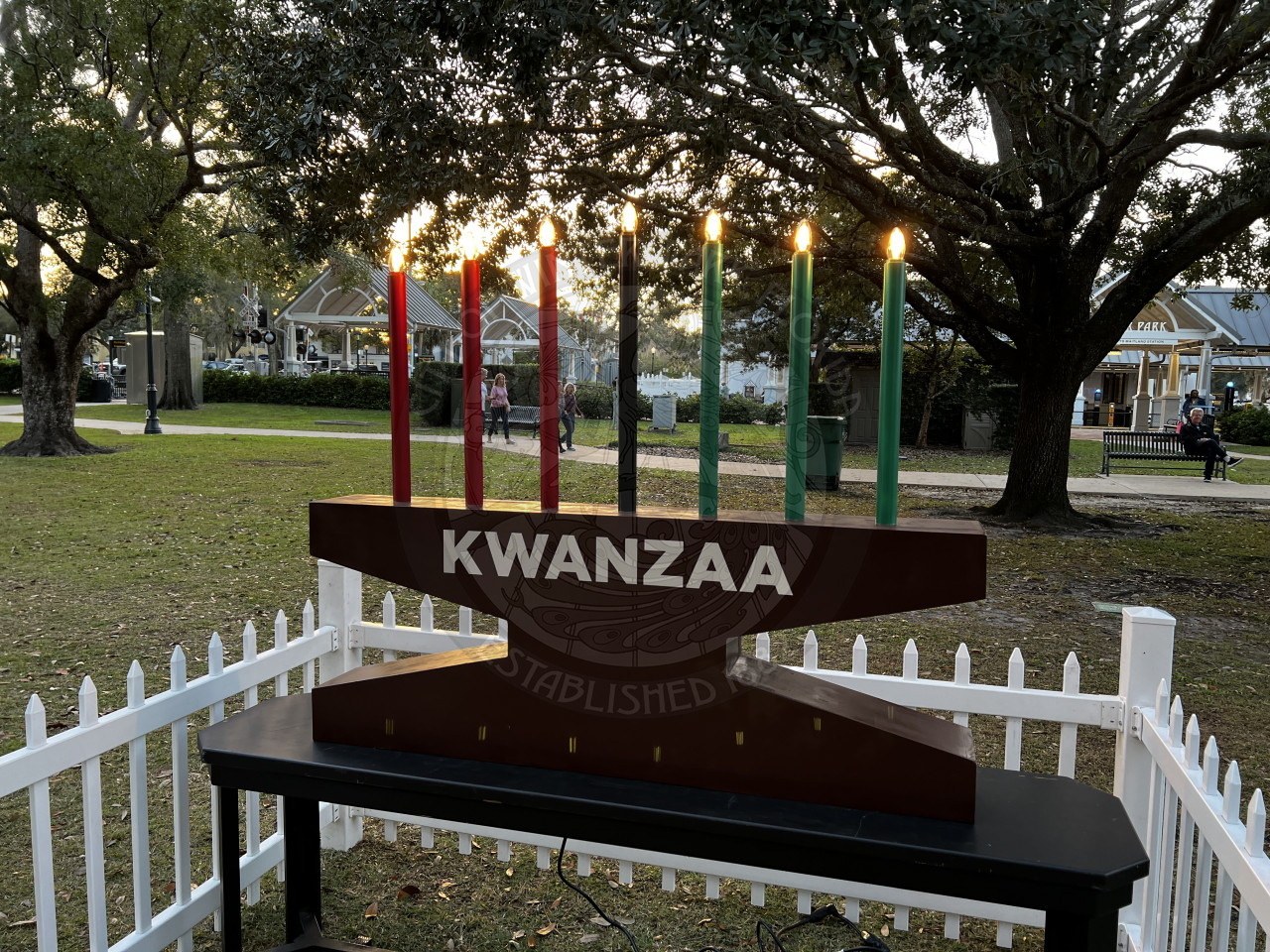 lit Kwanzaa candles