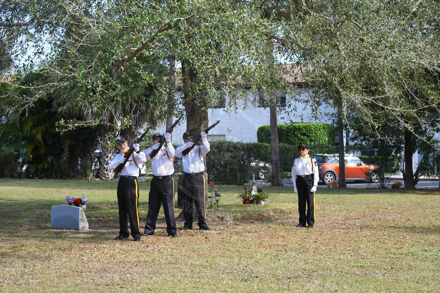Veterans doing a gun salute