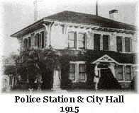 Police Station & City Hall 1915 and Chief's Badge 1915 alternating in a GIF image