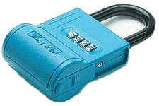 Padlock laying on a surface