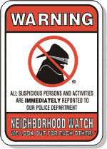Neighborhood Watch warning sign