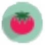 Red tomato icon on teal background