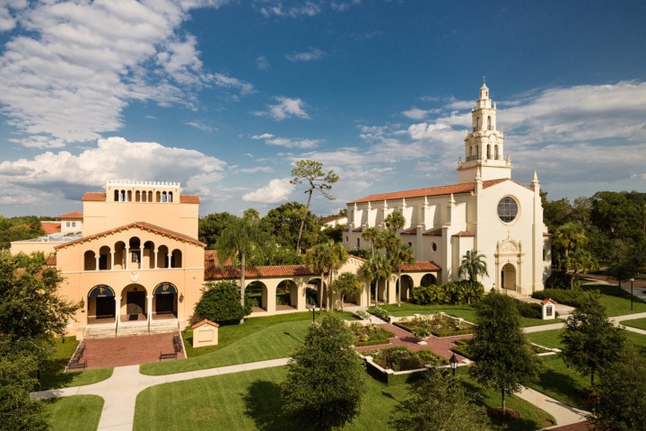 Annie Russel Theatre, view from Bush Science Center at Rollins College. Photo: Scott Cook.