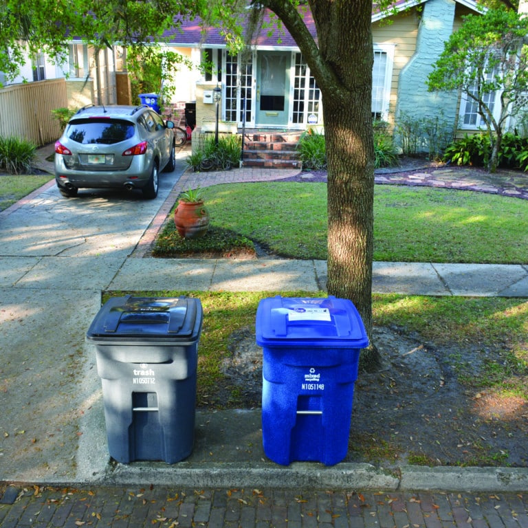 Winter Park trash carts in front of a house