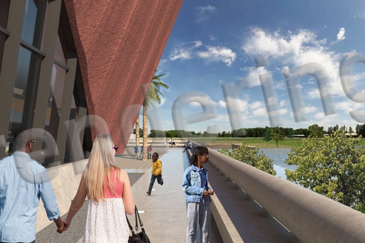 Winter Park Library & Events Center Belvedere overlooking the lake rendering