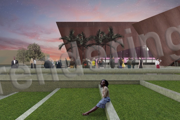 Winter Park Library & Events Center Tiedtke Amphitheater tiered seating rendering
