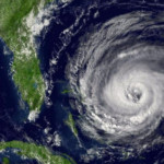 Hurricane off the east coast of Florida