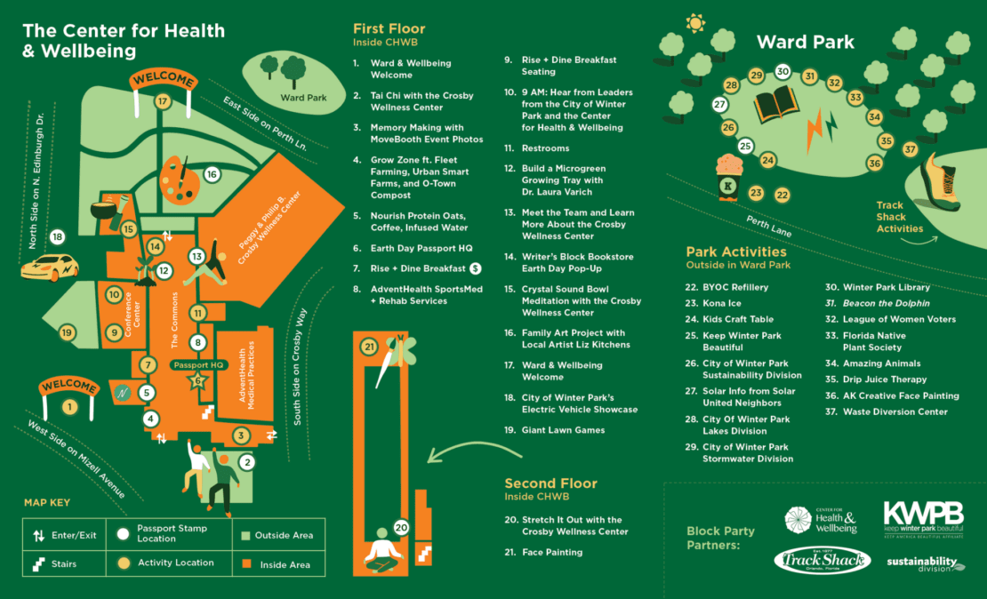 Ward & Wellbeing Earth Day Block Party map and details