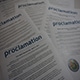 Photo of a group of proclamations