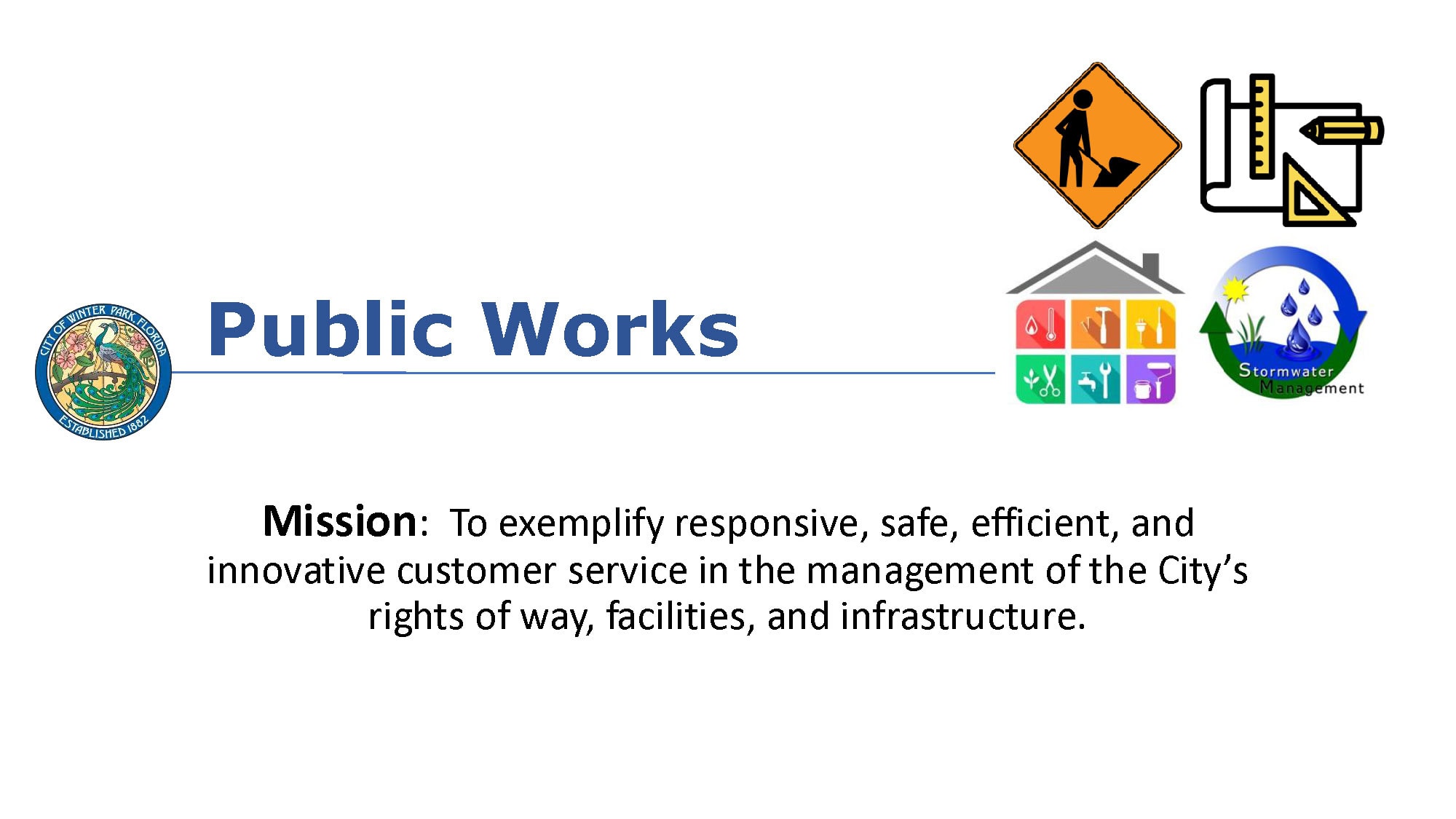 Public Works Budget Presentation title page