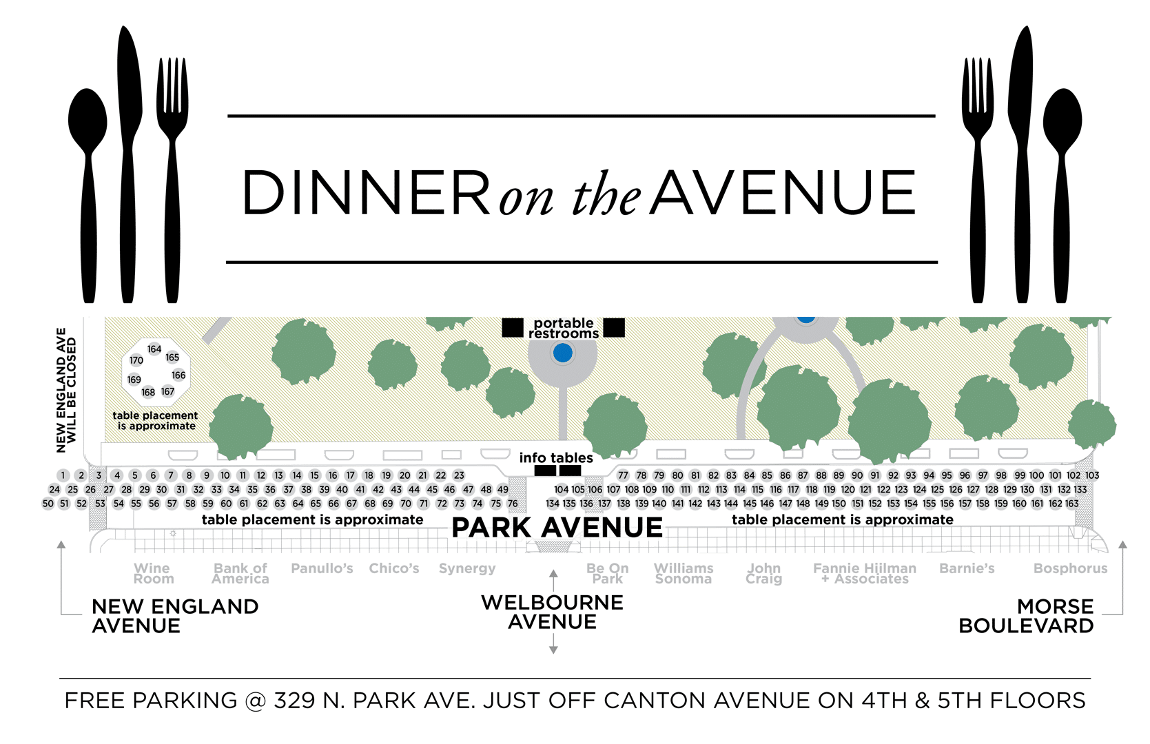 Dinner on the Avenue Map